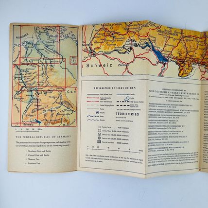 Germany Federal Republic Southern Part (Munich Bavaria) Map Vintage Pre-War
