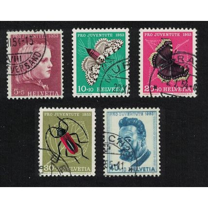 Switzerland Insects Pro Juventute 5v 1953 Canc SG#J147-J151 Sc#B227-B231