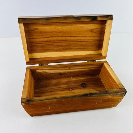 Mercer Wisconsin Vintage Wooden Souvenir Flip Top Box