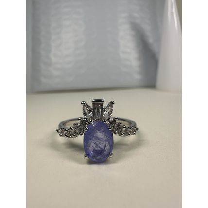 Bomb Party Sz8 Revealed BP Ring Fashion Jewelry RBP Lavender Gem Rhodium P