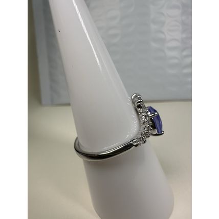 Bomb Party Sz8 Revealed BP Ring Fashion Jewelry RBP Lavender Gem Rhodium P
