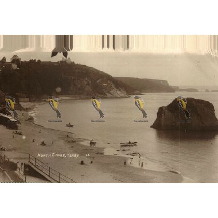 North Shore, Tenby, Wales, 46 Rare Postcard, 1928