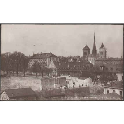 Cathédrale et Collège de Calvin, Genève, c.1910s - Jullien Frères Photo CPA