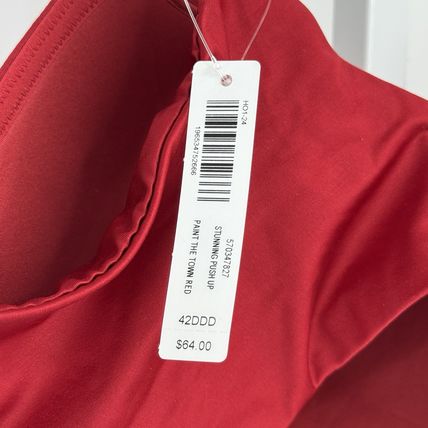 Soma Stunning Push Up Bra 42DDD Red “Paint The Town” Underwire Padded NWT $64