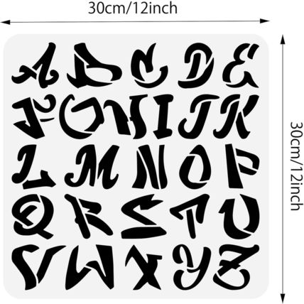 BENECREAT Graffiti Letters Stencil 12X12", Street Graffiti Uppercase Alphabet Re