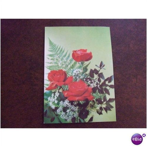 1991 USSR Russia flowers roses mint post card 4 kop flora plants