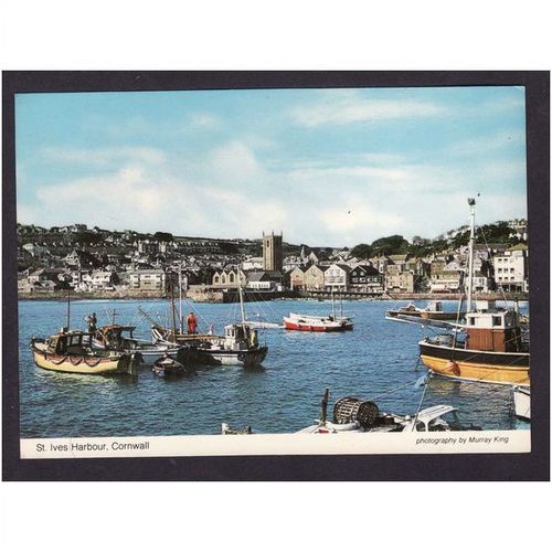 CORNWALL POST CARD - ST IVES HARBOUR - NICE COLOURED PHOTO - UNUSED