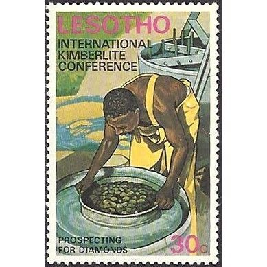 Lesotho 1973 Kimberlite 30c Diamond Prospecting Unmounted Mint NHM SG 249 stamp
