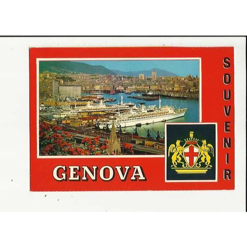 Italy GENOVA Harbour Postcard by Cali (GEN 343)
