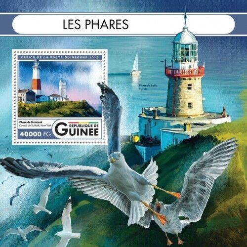 GUINEA 2016 SHEET MNH LIGHTHOUSES PHARES FAROS FARI FAROIS BIRDS OISEAUX AVES 3A