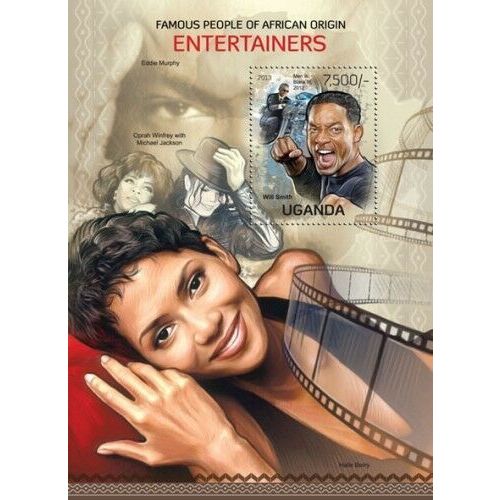UGANDA 2013 SHEET MNH AFRICAN ORIGIN ENTERTAINERS ACTORS CINEMA CINE ACTORES 2A