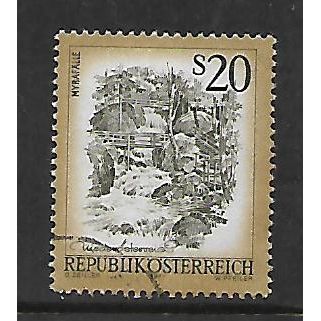 AUSTRIA 1973 20s MYRA FALLS GREEN AND BISTRE SG 1688d FINE USED#