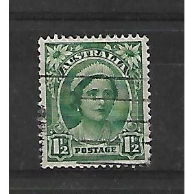 Australia.SG204 1 1/2d Queen Elizabeth (Green).Fine Used.Sep20b