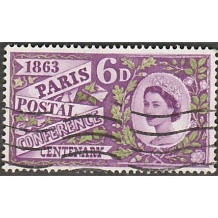 1963 Paris Postal ConferencedCentenary, 6d Value. Fine Used (Ordinary)