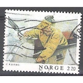 Norge 1987 Michel 979 O Cote (2013) 0.30 Euro Christian Krogh Leif Eriksson