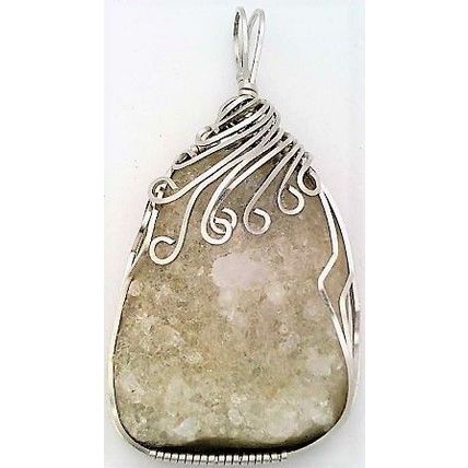 Quartz Crystal Stainless Steel Wire Wrap Gemstone Pendant 4