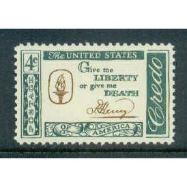 1144 4c Patrick Henry Credo Fine MNH MA0232