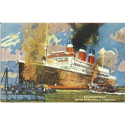 United States Lines SS LEVIATHAN Tuck Oilette Postcard (3592)