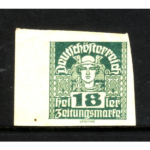 AUSTRIA 1920 SG N 374 18H TURQUOISE IMPERF M / MINT #5