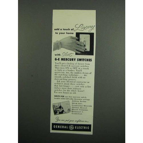 1953 General Electric Mercury Switches Ad - Add Luxury