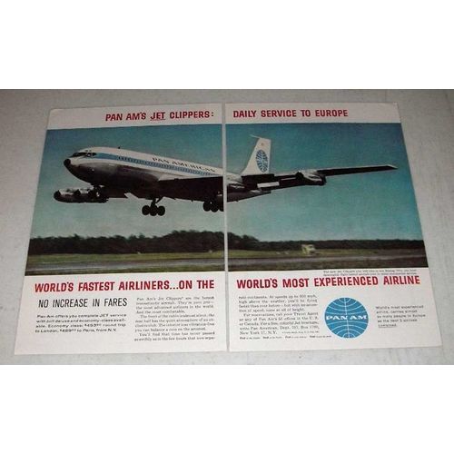 1959 Pan Am Airline Ad - Jet Clippers Daily to Europe