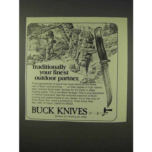 1976 Buck Knives Ad - Finest Outdoor Partner