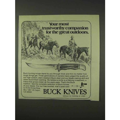 1976 Buck Knives Ad - Trustworthy Companion