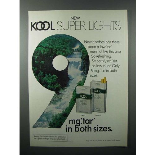 1977 Kool Super Lights Cigarette Ad - Kings, Longs