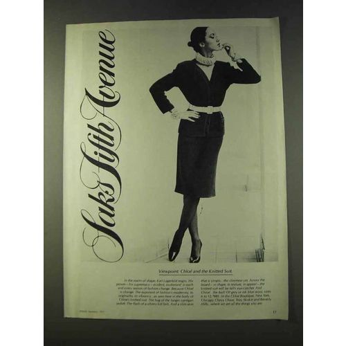 1979 Karl Lagerfeld Chloe Knitted Suit Ad - Saks