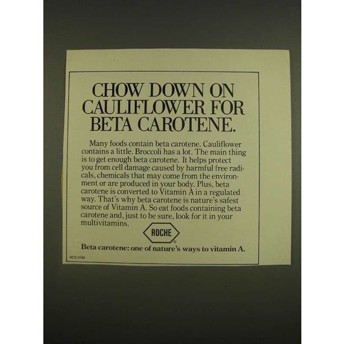 1985 Roche Vitamin A Ad - Chow down on cauliflower for Beta Carotene