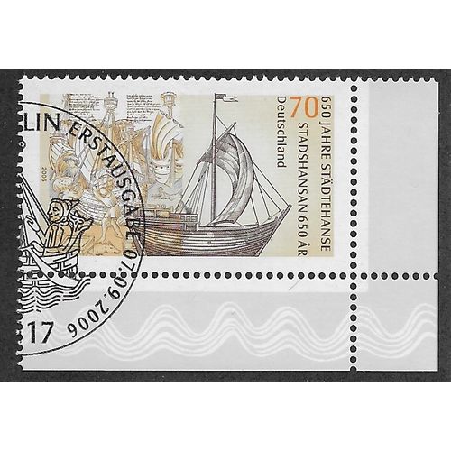 GER 2006 70c '650TH ANN OF HANSEATIC LEAGUE' (CORNER) FINE USED (EBID54-007)