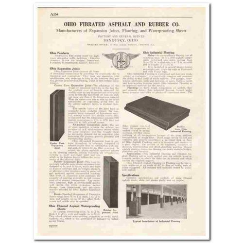 OHIO FIBRATED ASPHALT RUBBER COMPANY 1931 flooring vintage catalog