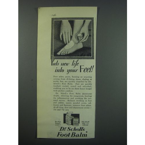 1930 Dr. Scholl's Foot Balm Ad - Puts new life into your feet
