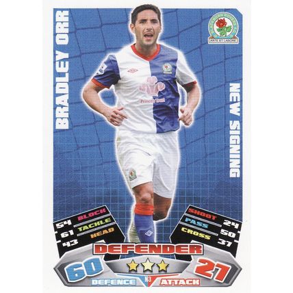 Match Attax Extra 2011/2012 N3 Bradley Orr Blackburn Rovers