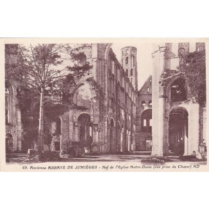 Abbaye de Jumieges Notre Dame Eglise France Postcard unused VGC