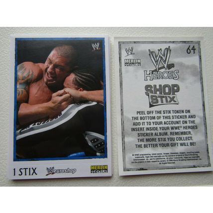 Topps - Merlin 2008 WWE Heroes Wresting Stickers 1-216 & P1-P15 Variants (EB2)