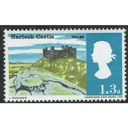1966 Landscapes 1/3d Black Greenish Yellow & Greenish Blue SG691 UM