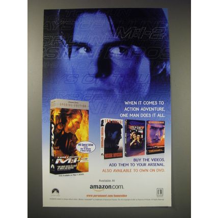 2001 Tom Cruise Videos Advertisement - M:I-2, Mission Impossible, Top Gun