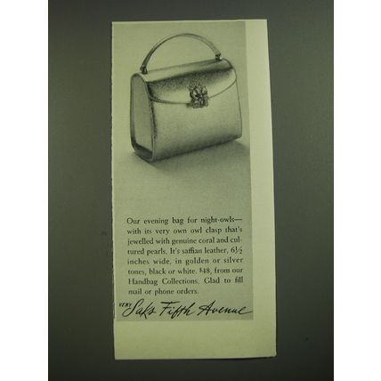 1968 Saks Fifth Avenue Evening Bag Ad - Our evening bag for night owls