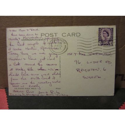 MARKET PLACE, WELLS, SOMERSET .used postcard 1967 pm #