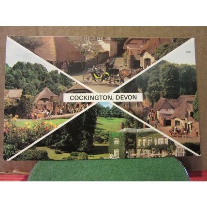 multiview, COCKINGTON, Torquay, Devon postcard by Harvey Barton 1974 pm =