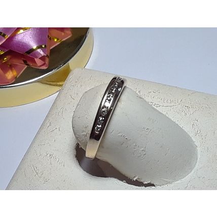 Estate .20ctw Natural Round Diamond SI3-I1 HI Channel 14Kt Y/G Wedding Band17181