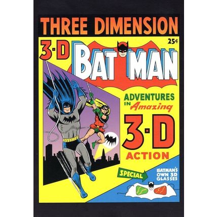 Batman Special Three Dimensional 3D Glasses Comic Art DC Batgirl Postcard