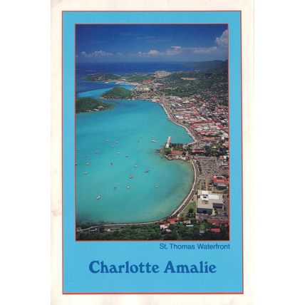 Postcard Charlotte Amelie waterfront, St. Thomas, U.S. Virgin Islands, Caribbean