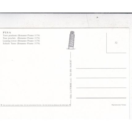 Pisa Torre Pendente Italy Postcard unused VGC