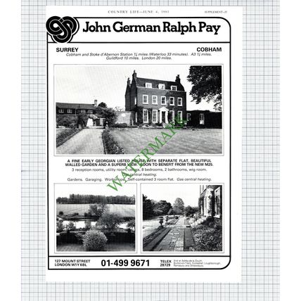 Cobham Stoke d'Abernon Surrey House Sale Advert - 1981 Cutting