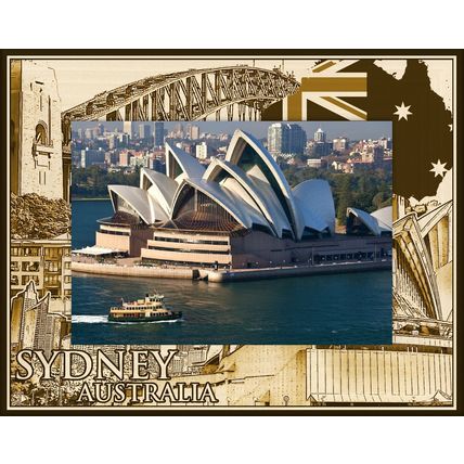 Sydney Australia Laser Engraved Wood Picture Frame Landscape (4 x 6)