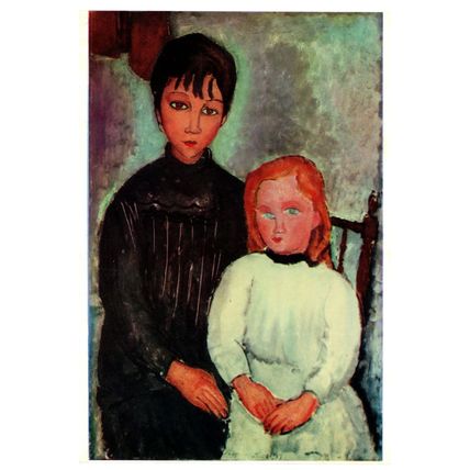 Modigliani The Two Sisters Painting Postcard