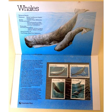 Australia 1982 Whales presentation card set