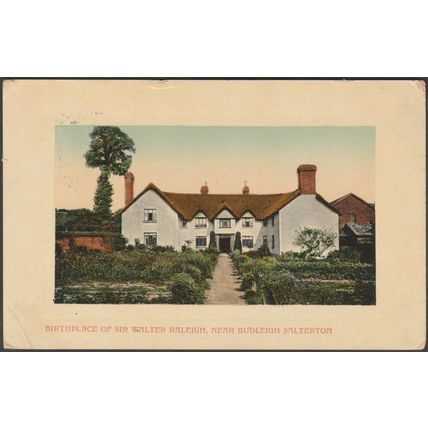 Sir Walter Raleigh's Birthplace, Budleigh Salterton, 1910 - Valentine's Postcard